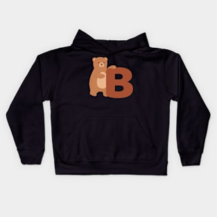 Animal alphabet B Kids Hoodie